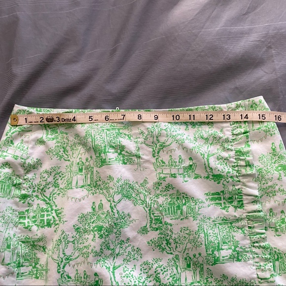 Lilly Pulitzer Green and White Lined Cotton Skirt - size 4 - Picture 6 of 6